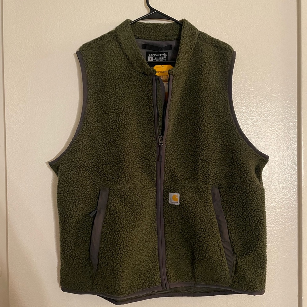 Carhartt Olive Green Sherpa Fleece Vest